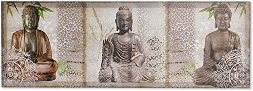 AVENUELAFAYETTE Cadre Toile Tableau Zen Bouddha - Galet et Mandala - 90 x 30 cm (M1)