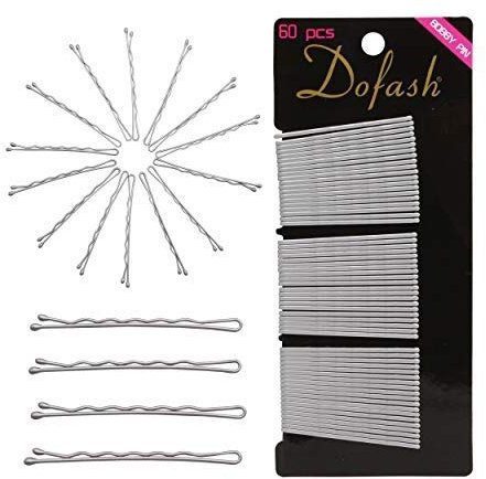 Dofash 5CM/2IN Gewelltes Silber Bobby Pins lange Bobby Pin Halter Für Frauen 60PCS (Silber)