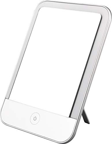 MÜLLER-LICHT Mirror Light, tragbare LED Tischleuchte Schminkleuchte Spiegelleuchte mit 2 x Zoom, Verschiedene Weißtöne (2700-6500K), dimmbar, Memory-Funktion, 3 W, weiß