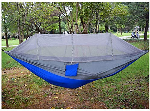 YOUCAI 2 in 1 Camping Hammock with Net Lightweight Portable Hanging Swing Sleeping Hammocks for Outdoor, Hiking, Backpacking Grey 260x145cm