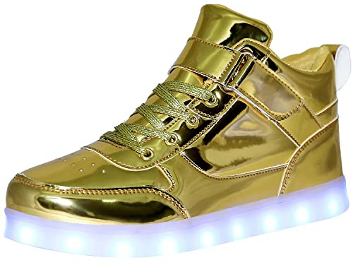 JEVRITE Unisex-Sneaker mit LED-Beleuchtung, hohe Oberseite, USB-Aufladung für Damen und Herren, Paar-Schuhe