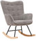 byLIVING Schaukelstuhl Richie/gepolsterter Relax-Sessel/Cordstoff grau mit Steppung/Metall-Gestell matt schwarz/Kufen aus Buche/Wippstuhl/Schwingsessel/B 72, H 92, T 92 cm