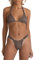 Damen Zweiteiliger Badeanzug mit Knoten, gerüscht, sexy Bademode, Neckholder, String, Triangel-Bikini-Sets, Coffee, Small
