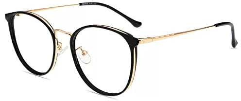 Firmoo Blue Light Blocking Glasses for Women Men, Anti Glare Eyestrain Computer Gaming Glasses, Anti Bluelight Blue Blocker Non Prescription Eyeglasses (Nero)