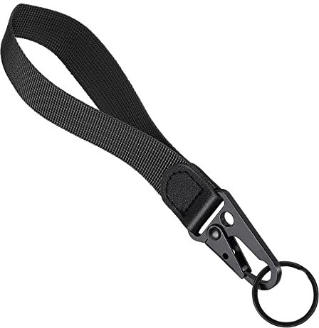 Yolev Wrist Lanyard Key Chain Wristlet Strap Keychain Holder Lanyard with Metal Key Rings for Car Keys ID Badges Card (Black)
