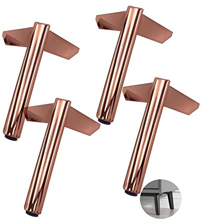 4X Triangle Furniture Legs, Heavy Duty DIY Furniture Metal Table Legs Modern Sofa Legs Metal for Cabinet Cupboard Sofa Table Couch Legs Couch Chair Legs (higth 10cm,Rose Gold)