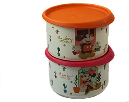 Tupperware Bingo 940 ml Mickey & Minnie Mouse Disney orange + pink Trockenvorrat Vorrat Box Behälter
