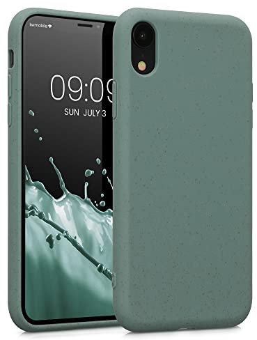kalibri Cover compatibile con Apple iPhone XR - Custodia Cover in silicone e paglia - Backcover Matt Anti-Impronte - verde militare