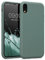 kalibri Cover compatibile con Apple iPhone XR - Custodia Cover in silicone e paglia - Backcover Matt Anti-Impronte - verde militare