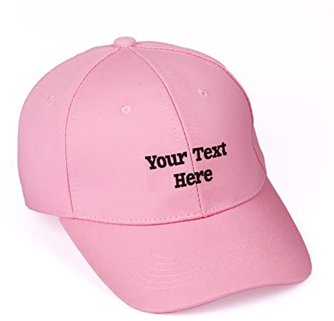 AIVYNA Baseballkappe,Baseball Cap mit Wunschtext oder Namen Bestickt 100% Baumwolle Personalisiert Sonnenmütze für Damen,Herren und Kinder (verstellbar für Erwachsene, rosa)