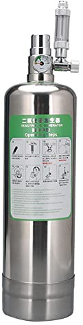 LYEAA Sistema generador de CO2 de 1L/2L de carbono, reactor de dióxido de carbono de acero inoxidable, tanque de peces, acuario, kit de sistema generador de cilindro de CO2 con válvula solenoide y