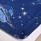 Chickwinu Spannbettlaken 160x200 cm Kinder Matratzenschoner Spannbetttuch, Blau Cartoon Galaxis Muster Bettlaken Mikrofaser Spannbettlaken für Boxspringbett, Matratze bis 30 cm höhe
