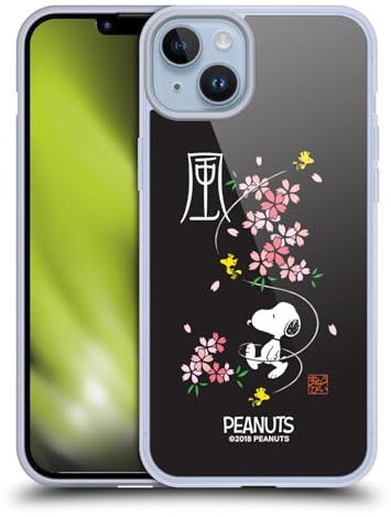 Head Case Designs Licenciado Oficialmente Peanuts Flores de Cerezo Snoopy Oriental Caso Funda de Gel Suave Compatible con Apple iPhone 14 Plus