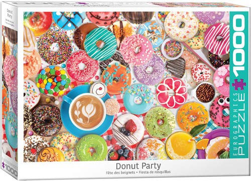 empireposter Leckere Donuts in bunten Farben - 1000 Teile Puzzle im Format 68x48 cm + Deluxe 3er Set Puzzle Zubehör