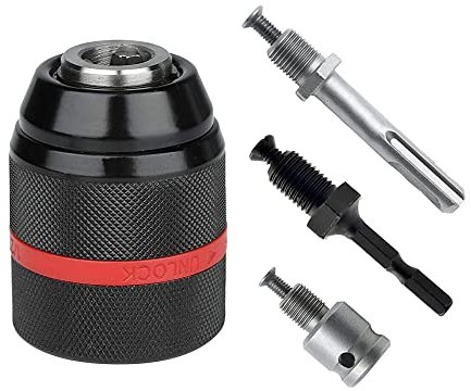 SeonFook 1.5-13mm Keyless Chuck 1/2-20UNF Chuck Adapter for Impact Driver with SDS-Plus Shank 1/4 Inch Hex Shank 1/2 Inch Socket Square Female Adapter