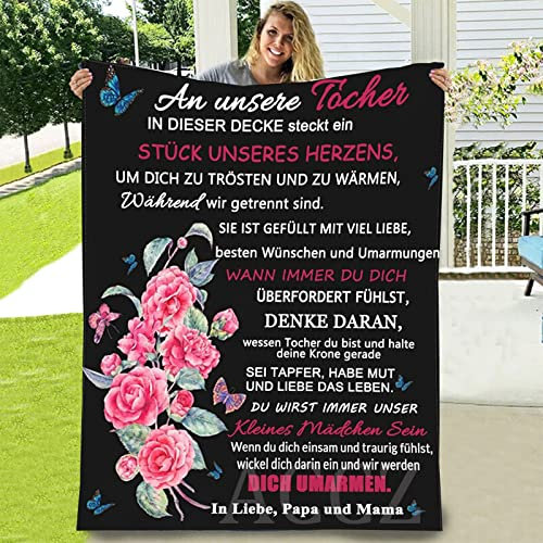 Kuscheldecke Flauschige Personalisierte Decke Geschenke An Unsere Tochter von Eltern, Super Weiche Tochter Decke Von Mama und Papa,Geschenke Für Weihnachten Geburtstag Geburtstag Graduierung