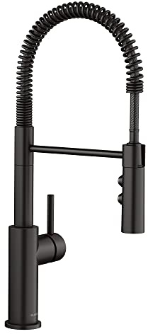 BLANCO 443032 CATRIS Semi-Pro - Grifo de cocina de arco alto desplegable 1.5 GPM - Negro mate