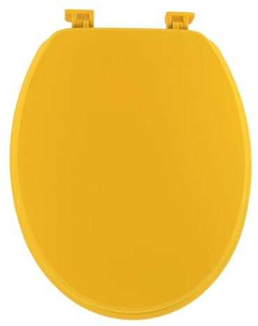 Abattant WC en Bois Jaune Moutarde avec kit de fixation - TENDANCE