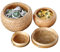 Juwacoo 2 Pack Aufbewahrungsboxen mit Deckel, Handgefertigten Rattan Korb Körbchen, Kisten Aufbewahrung Aufbewahrungskorb Rund, Bambus Korb mit Deckel Geflochten