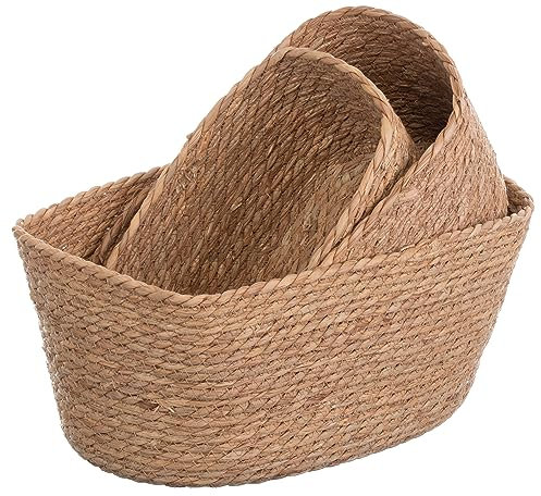 Brandsseller Körbe aus Seegras 3er Set 34cm, 30cm und 25 cm Aufbewahrung Ordnung Dekoration Korb geflochten - Naturfarben