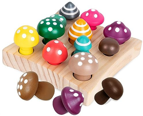 YIQOGAME Montessori Holzspielzeug,Spielzeug ab 2 3 4 Jahre Lernen Feinmotorik, Lernspiele Motorikspielzeug Holzspielzeug