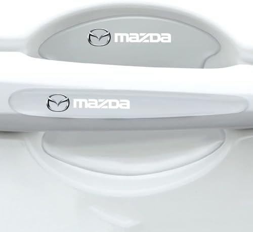 FOXZY 8 Pieces Car Door Handle Protection Door Bowl Protector for Mazda Mazda5/6/8 Cx3 Cx4 Cx5, Carbon Fibre, Black, White