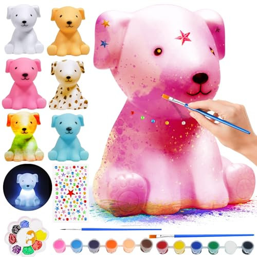 ONLYFUN DIY Hunde Malset Bastelset - für Mädchen und Geburtstage, 3D Hundelampe zum Malen und als Nachtlicht, Bastelgeschenke für Kinder Mädchen 3+ 4 5 6 7 8 9 10 11 12+ Jahre