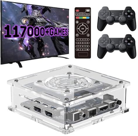 NGARY Super Console X PRO Plus, 256GB Classic Mini Gaming Systems with 2 Controllers, Built-in 50,000+ Games, Compatible with 50+ Emulators and PSP、PS1、N64, for 4K HD/AV Output