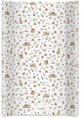 Albero Mio Hardcover-Wickeltisch | 70x47 cm | Wickeltisch für Kinderbett oder Kommode | Wickeltisch mit Sicherheitsfüßen | Babywickeltisch | Jungen- und Mädchen-Stoßfänger | Waldfreunde