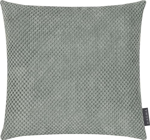 MAGMA Comodo Kissenbezug 40x40 cm - Salbei,- samtig weich kuschelig Cord Look, rechteckiger Kissenbezug, für Wohnzimmer, Schlafzimmer, Büro und Gästezimmer Waschbar