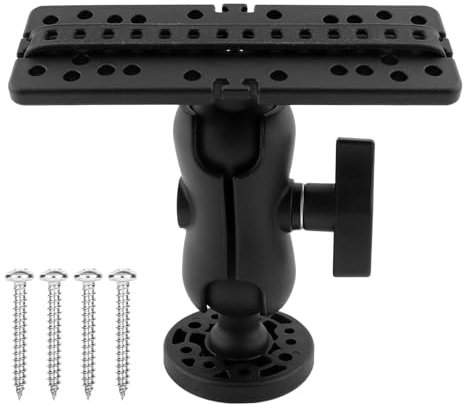 MJFUNTXY Fish Finder Mount - 360 Degree Ball-Mount Fish Finder Mount Base - Plastic Fish Finder Bracket - Fish Finder Holder - Fish Finder Rack for Boat Kayak Fishing Accessories