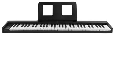 61 Key Folding Piano Keyboard, Full Size Rechargeable Keyboard Piano with Music Stand, Charging Cable, Pedal, Adults Digital MIDI Piano Travel Piano Music Keyboard for Beginner