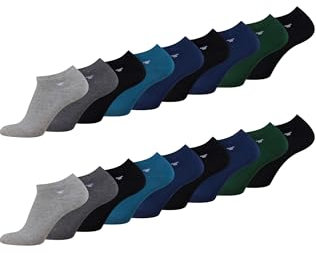 TOM TAILOR Sneaker Socken - bequeme Baumwoll Herrensocken - Socken für den Alltag und Freizeit - im praktischen 9er Pack - Größe 39-42 und 43-46, Farben:grn/blu/gry, SockSizes:39-42