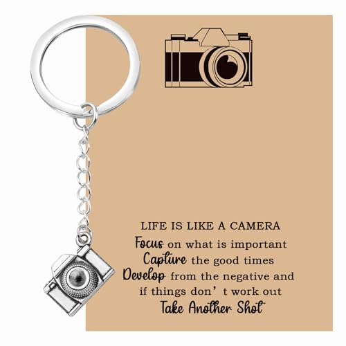 KUIYAI Fotografen Geschenk Life Is Like A Camera Fotografie Geschenk Hochzeit Fotografen Geschenk Kamera Schlüsselanhänger