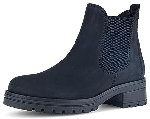 Gabor Damen Chelsea Boots, Frauen Stiefeletten,Moderate Mehrweite (G),uebergangsschuhe,uebergangsstiefel,flach,Nightblue (Micro),38 EU / 5 UK