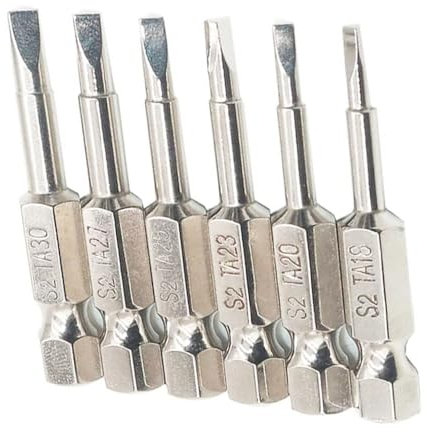 Shallho 6 destornilladores hexagonales de 1/4 pulgadas con triángulo hexagonal TA1.8 TA2.0 TA2.3 TA2.5 TA2.7 TA3.0 longitud 50 mm
