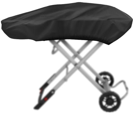 Aupoko Grillabdeckung Kompatibel mit Weber Traveler, 600D Oxford-Gewebe, Staubdicht Abdeckplane 101*49*25 cm Schwarz