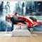 Fototapete Schlafzimmer Roter Formel-Rennwagen 200x140 cm 3D Druck Vliestapete, Wandtapete Wandbilder, für Wohnzimmer, Kinderzimmer, TV Hintergrund Vlies Tapete