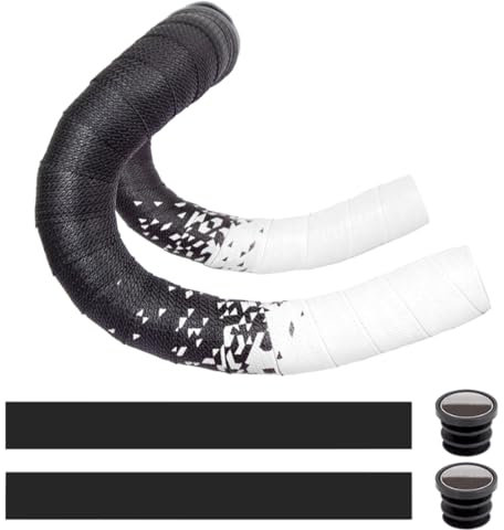 MOCNT Nastro per Manubrio Bicicletta PU Nastro Manubrio per Bici Adesivo Cycling Nastro Manubrio da Corsa Antiscivolo Assorbente Urti Ciclismo Nastri Sfumato Bianco