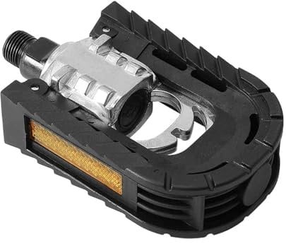 MVTEK Pedale klappbar 90° Fahrradpedale aus Aluminium und Nylon Fahrradpedale mit Blocksystem Fahrradpedal kugelgelagert mit Rückstrahlern Fahrradpedale 100x70x26mm Gewicht 420g schwarz