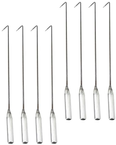 WHAMVOX 8pcs Long Handle Stove Fire Hooks Campfire Poker Outdoor BBQ Ash Cleaning Hook Fire Pit Grabber Portable Steel Material