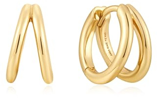 ANIA HAIE Damen Creolen Sunshine Chaser Double Huggies 925 Sterling Silber, Größe: 8,5 x 3-7mm, inkl. Geschenkverpackung