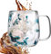 Teetasse mit Blumenmuster, elegante Tasse mit getrocknetem Blumen-Design, doppelwandige Isolierung, Getränkegläser Espressotassen für Milch, Saft