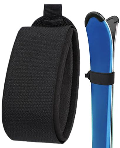 6 Stück Befestigungsband Ski - 48 X 5 cm Ski Bänder Klett, Bänder Für Ski, Ski Tiefschnee Bänder, Skiband Klettband Aus Nylon Und Eva, Weiche Skigurte Skibefestigungen, Skibegeisterte, Black