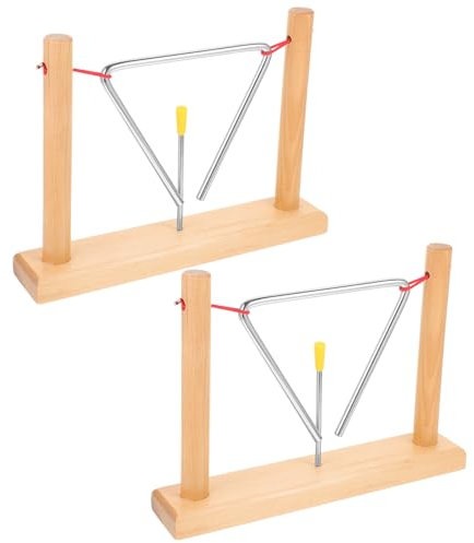 ifundom Triangel-glocken-musikinstrumenten-set Für Jungen Und Mädchen Triangel-percussion Mit Holzständer Und Schlägel Pädagogisches Musikspielzeug Für Alle Altersgruppen