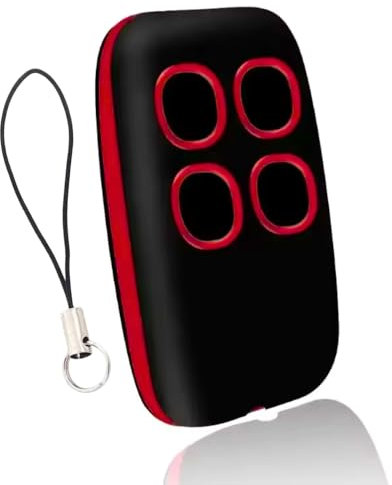 Telecomando Cancello Universali, Rolling Code e Codice Fisso 280-868 MHz, 4 in 1 multifrequenza, telecomando cancello compatibile con più di 90 marche, telecomando universale 433MHz (Rosso)
