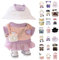 Puppe Original 17cm Plüsch Bekleidung,Puppenbekleidung Niedliches Mini Kuscheltier Outfit mit DIY Pullover Hoodie Bekleidungszubehör,Ideales Kinder Geschenk(#35)