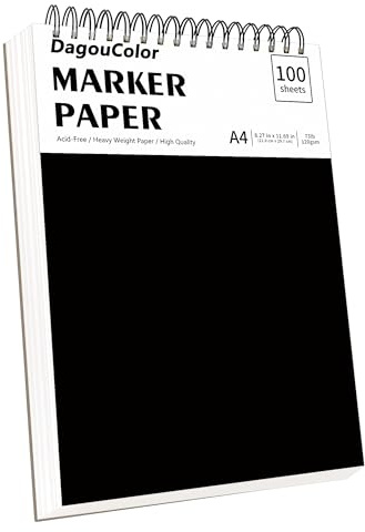 DagouColor Papier Marqueurs D'alcool, A4 (100 Sheet), 1 Pack | Coussinet Dessin L'épreuve Anti - fuite, Double-côté sans Acide Spirale Livre de Croquis Artistes Enfants Adultes
