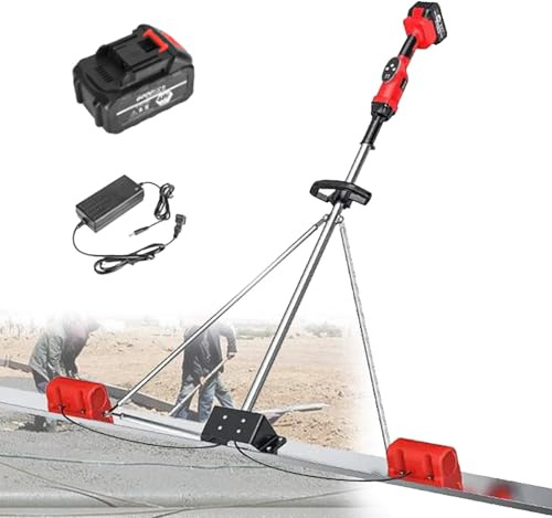 Zowdrix Elektrischer Estrich Zement Nivelliermaschine, Power GläTtekelle Vibration Beton, Mit 9 Geschwindigkeit Einstellung, FüR StraßEnbau 1*Battery-1.8M
