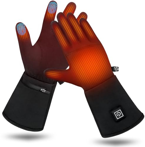 WUEAOA Beheizbare Handschuhe, Beheizte Handschuhe mit Heizung, Touchscreen